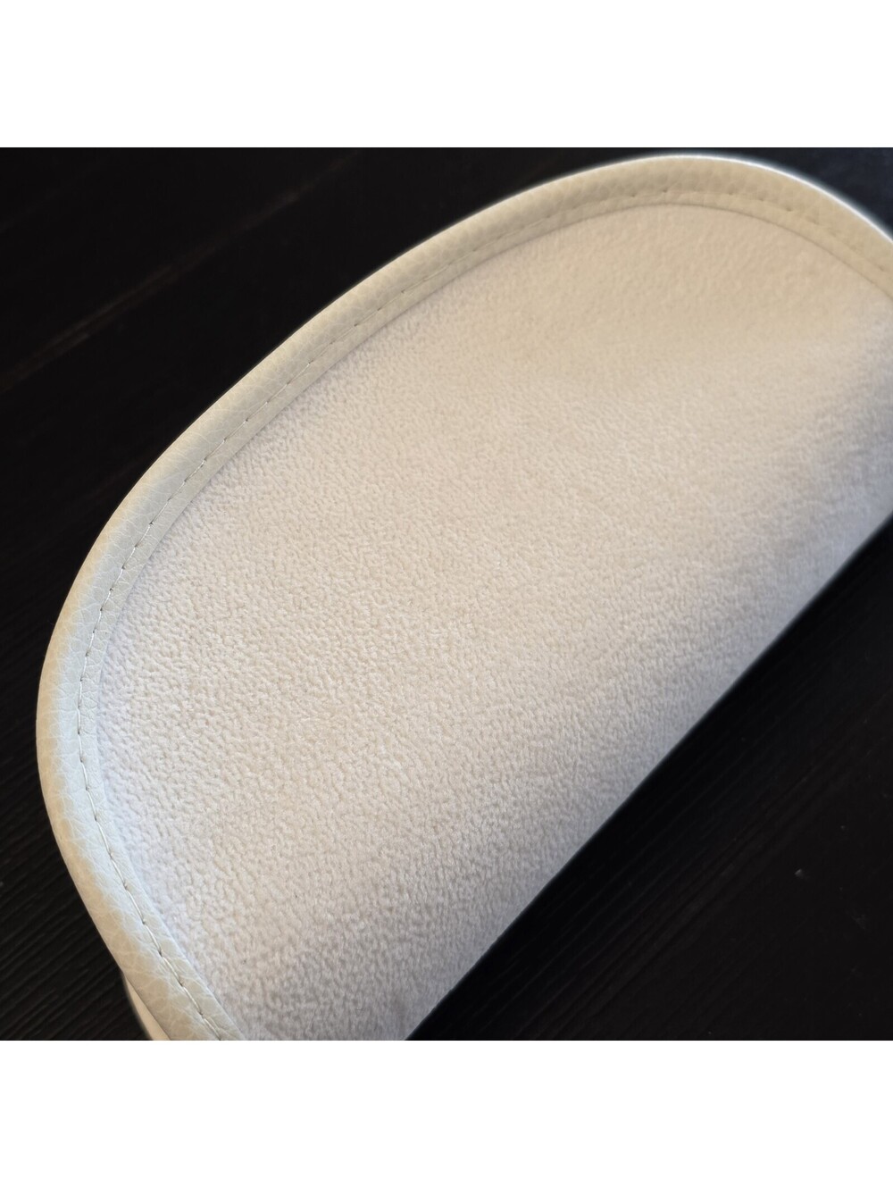 Tom Ford White Suede w/ Leather Trim Semi-Hard Eyeglasses Sunglasses Case Bianco - Picture 4 of 10